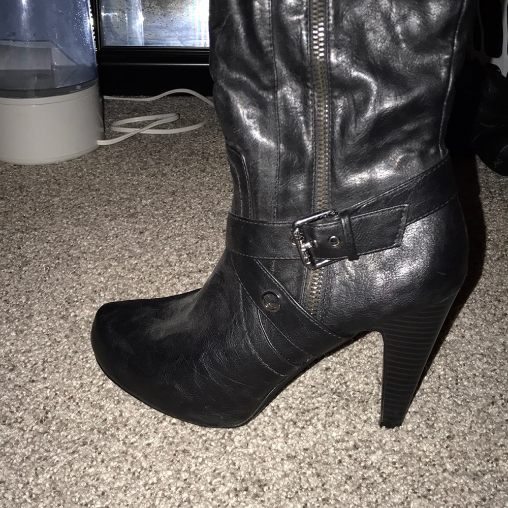 Knee high heeled boots